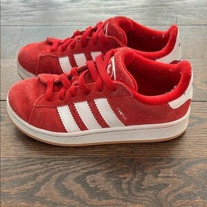 Adidas Kids Red and White Campus Sneakers